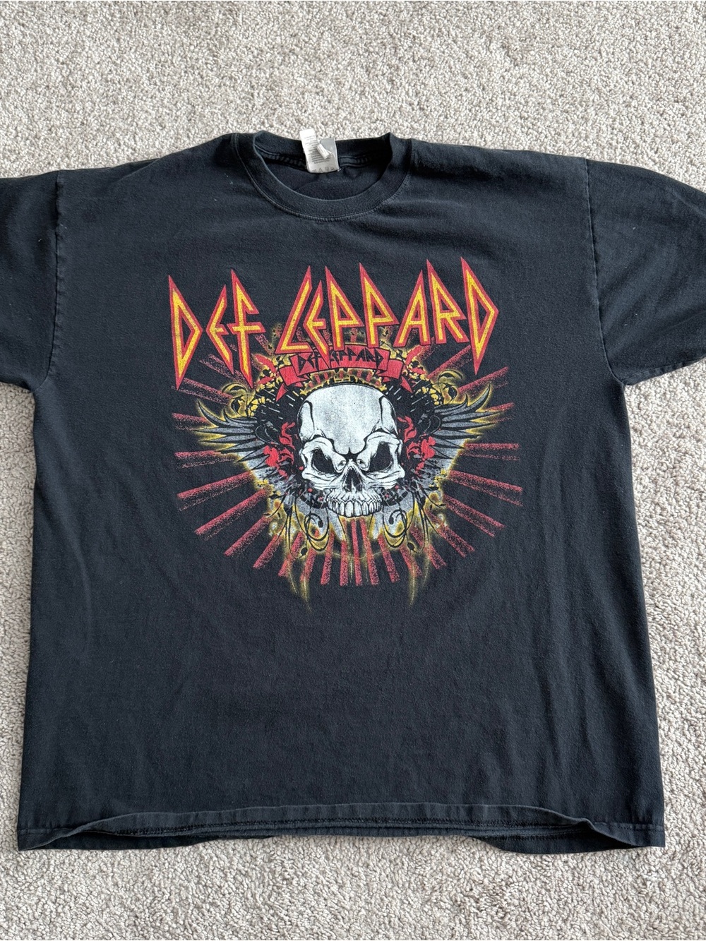 Def Leppard Poison Cheap Trick Tour 2009 Tee Double Sided Skull Graphic XL 22x27